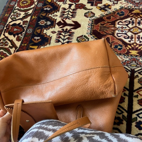 J Crew Brown Leather Tote with Wallet - Picture 7 of 7